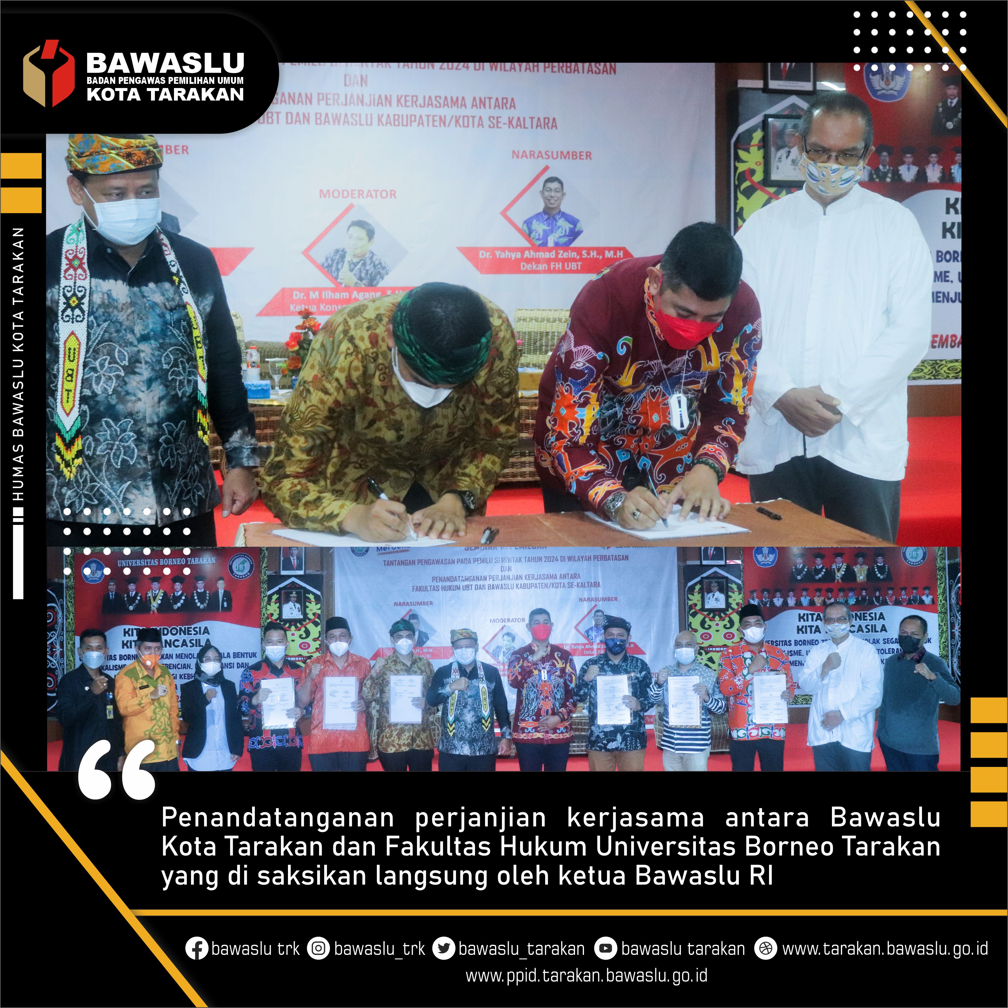 Optimalkan Penguatan Fungsi Pengawasan, Bawaslu Tarakan & Fakultas Hukum UBT Jalin Kerjasama