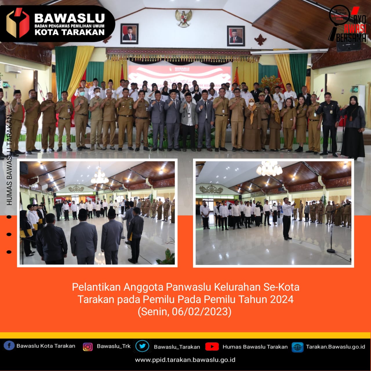 Bawaslu Tarakan Lantik Panwaslu Kelurahan